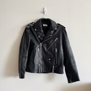 Zadig & Voltaire Studded Leather Motorcycle Jacket